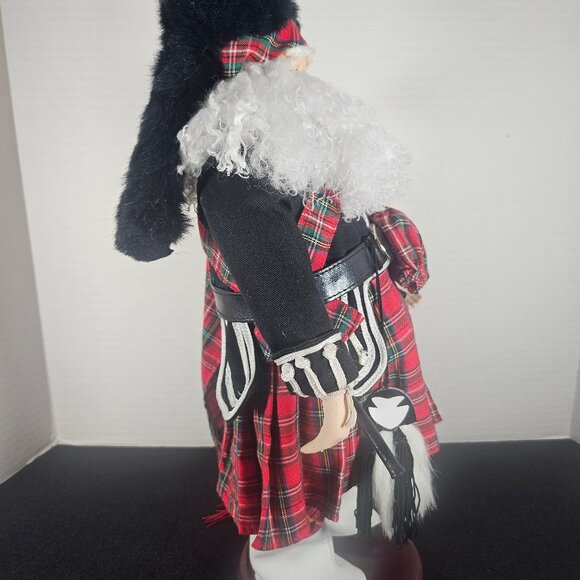 Scottish Santa Piper 18" Christmas Figurine Bagpipes Traditional Tartan Plaid - Picture 7 of 10